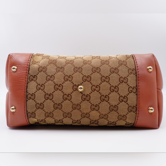 AW05❤️ GUCCI Monogram Heart Bit Charm Top Handle Tote - Picture 10 of 16